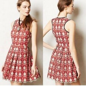 ANTHROPOLOGIE Hunter Dixon Red Lace Sz 14